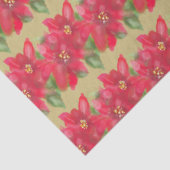 Painted Red and Green Poinsettia Christmas Design 薄葉紙 (詳細)