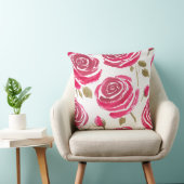 painted red roses pattern クッション (椅子)