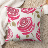 painted red roses pattern クッション (ブランケット)