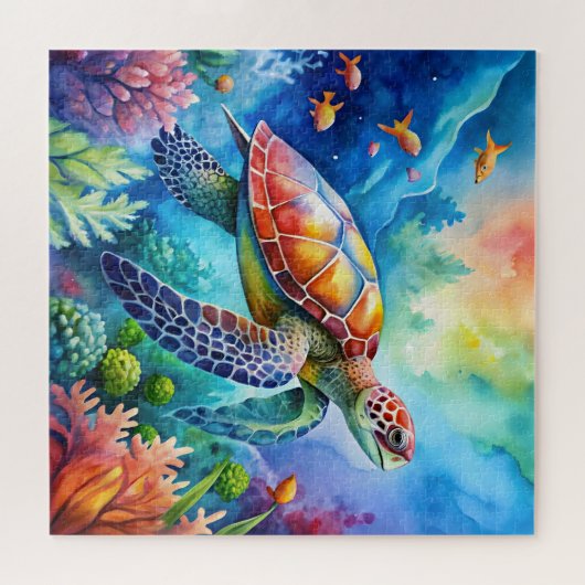 Painted Sea Turtle  ジグソーパズル (横)