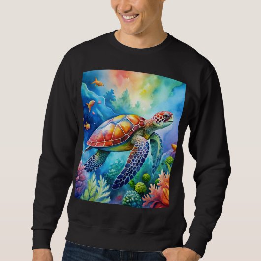 Painted Sea Turtle  スウェットシャツ (正面)