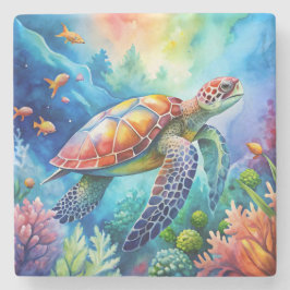 Painted Sea Turtle  ストーンコースター