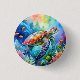 Painted Sea Turtle  缶バッジ