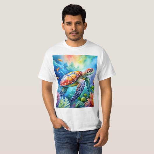 Painted Sea Turtle  Tシャツ (正面フル)