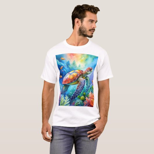 Painted Sea Turtle  Tシャツ (正面フル)