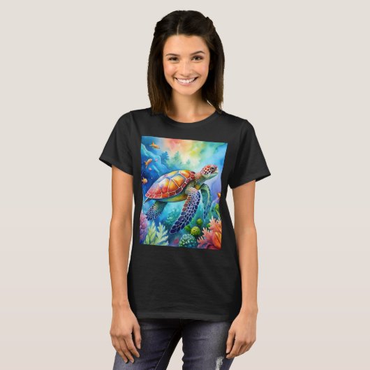 Painted Sea Turtle  Tシャツ (正面フル)