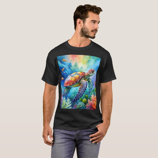 Painted Sea Turtle  Tシャツ (正面フル)