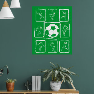 Painted soccer skills motivational ポスター