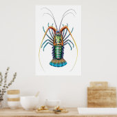 Painted Spiny Lobster Poster ポスター (キッチン)