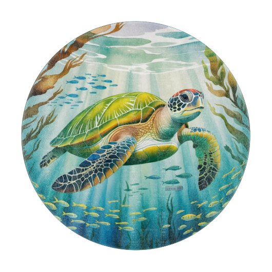 Painted Turtle カッティングボード (正面)