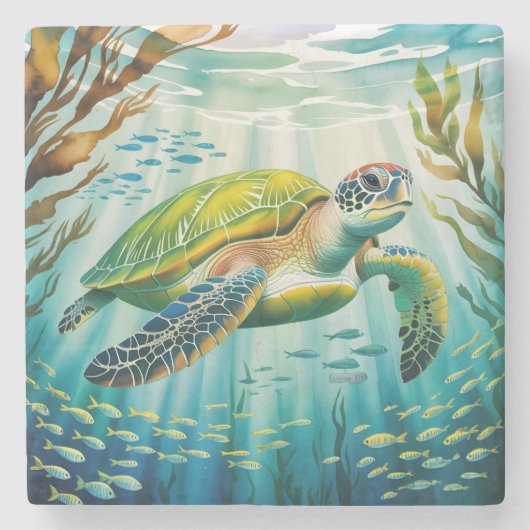 Painted Turtle ストーンコースター (正面)