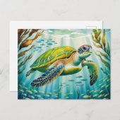 Painted Turtle ポストカード (正面/裏面)