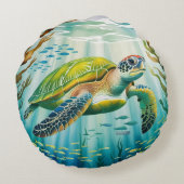 Painted Turtle ラウンドクッション (裏面)