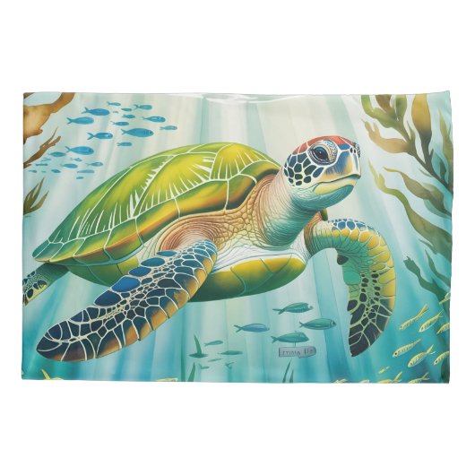 Painted Turtle 枕カバー (裏面)
