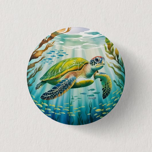 Painted Turtle 缶バッジ (正面)