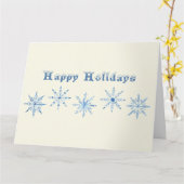 Painted watercolor snowflakes holiday greetings カード (黄色い花)