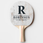 Painted White Wood Family Name & Initial 卓球ラケット (裏面)