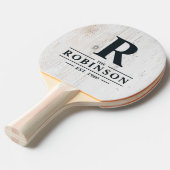 Painted White Wood Family Name & Initial 卓球ラケット (正面アングル)
