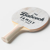 Painted White Wood Retro Family Name & Year 卓球ラケット (正面アングル)