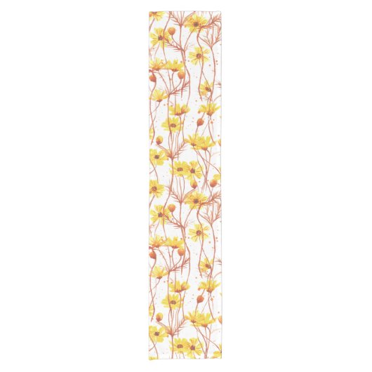 Painted Yellow Daisies ショートテーブルランナー (正面)