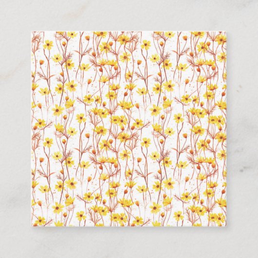 Painted Yellow Daisies スクエア名刺 (正面)