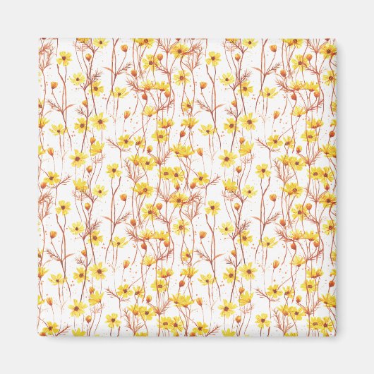 Painted Yellow Daisies マグネット (正面)