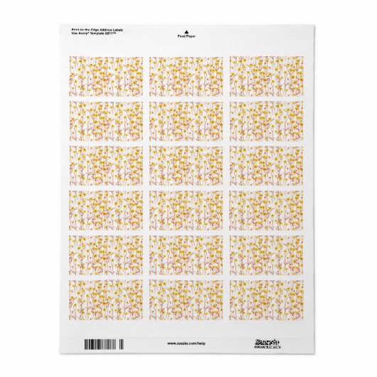 Painted Yellow Daisies ラベル (フルシート)