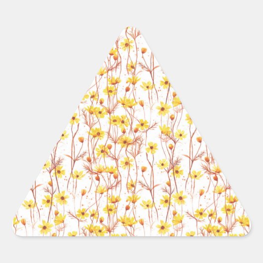 Painted Yellow Daisies 三角形シール (正面)