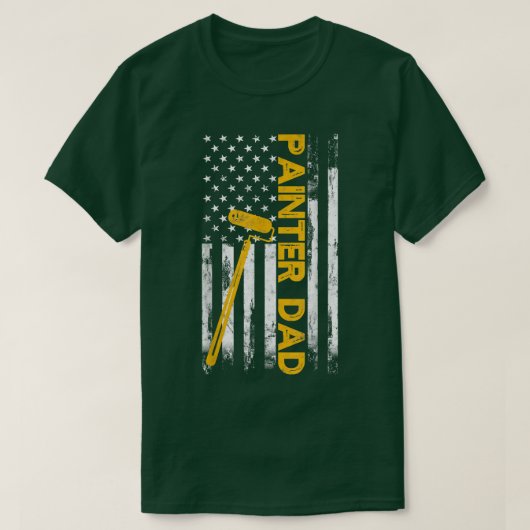 Painter Dad American Flag Patriotic House painter  Tシャツ (デザイン正面)