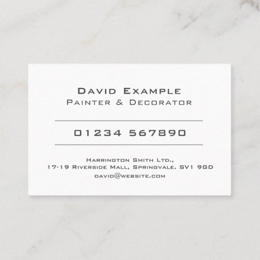 Painter & Decorator Company 名刺 (裏面)