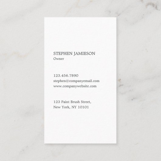 Painter & Decorator Minimal Charcoal Grey White 名刺 (裏面)