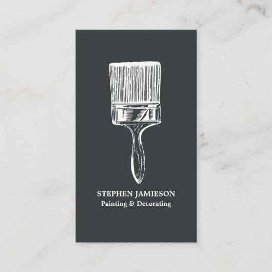 Painter & Decorator Minimal Charcoal Grey White 名刺 (正面)