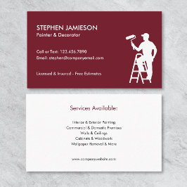 Painter & Decorator Painting Services Red White 名刺