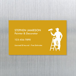 Painter & Decorator Painting Services Yellow White マグネット名刺
