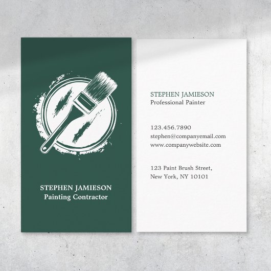 Painter & Decorator Service Green and White  名刺