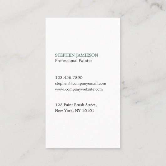 Painter & Decorator Service Green and White  名刺 (裏面)