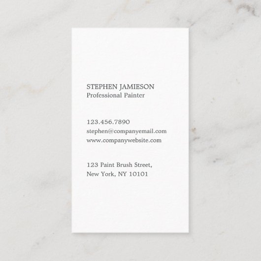 Painter & Decorator Service Grey and White  名刺 (裏面)