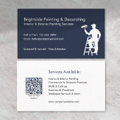 Painter & Decorator Services QR Code Blue White 名刺