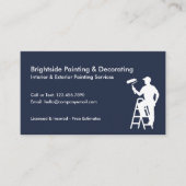 Painter & Decorator Services QR Code Blue White 名刺 (正面)