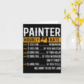 Painter Hourly Rate Funny Painter カード (黄色い花)
