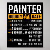 Painter Hourly Rate Funny Painter  ポスター (正面)