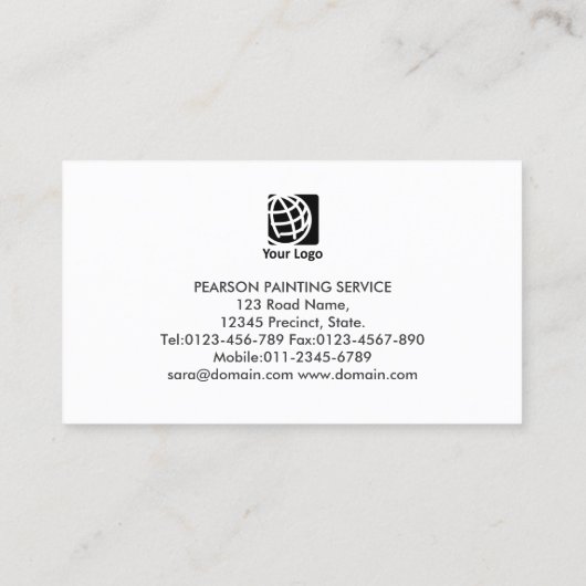 Painter Paint Roller Brush Icon 名刺 (裏面)