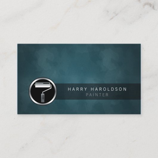 Painter Paint Roller Icon Dark Grunge BusinessCard 名刺 (正面)