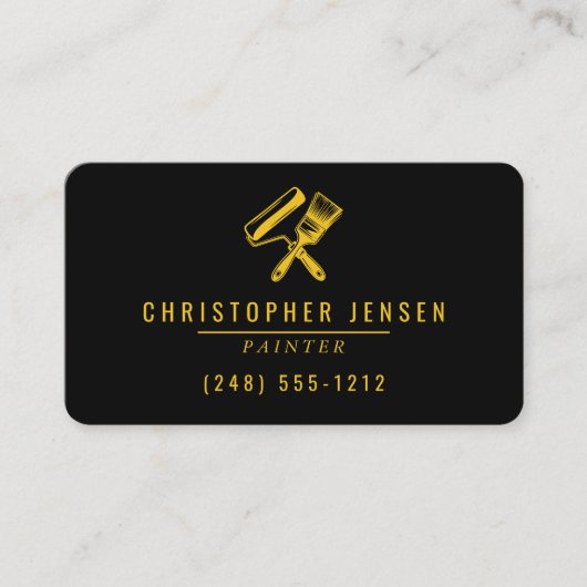 Painter QR Code Bold Black Yellow Rounded Painting 名刺 (正面)