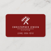 Painter QR Code Burgundy Red Rounded Painting 名刺 (正面)