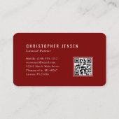 Painter QR Code Burgundy Red Rounded Painting 名刺 (裏面)
