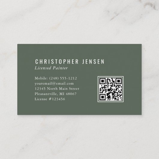 Painter QR Code Dark Green Painting 名刺 (裏面)