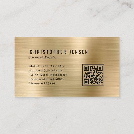 Painter QR Code Gold Black Metallic Painting 名刺 (裏面)