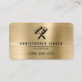 Painter QR Code Gold Black Metallic Rounded 名刺 (正面)