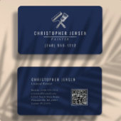 Painter QR Code Navy Blue Silver Rounded Painting 名刺